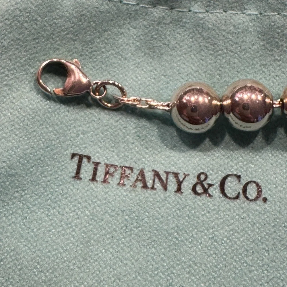 Tiffany & Co. Silver Bead Bracelet with Teal Heart - Picture 6 of 7